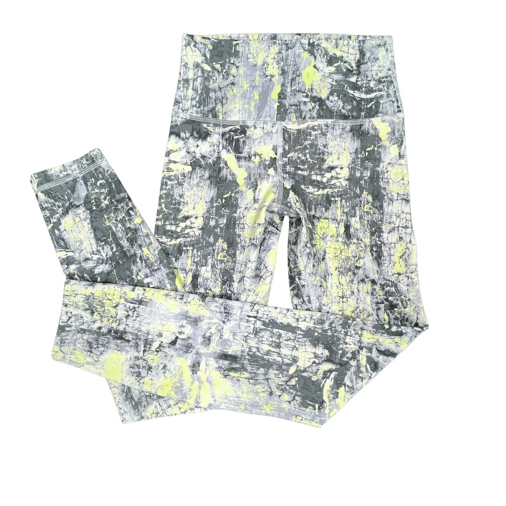 Lululemon Wunder Train HR Leggings 4 Cinder Grain Smoked Spruce Gray Green Lime